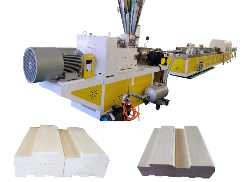 PVC WPC Machine de fabrication de profil de trame de porte solide moussante