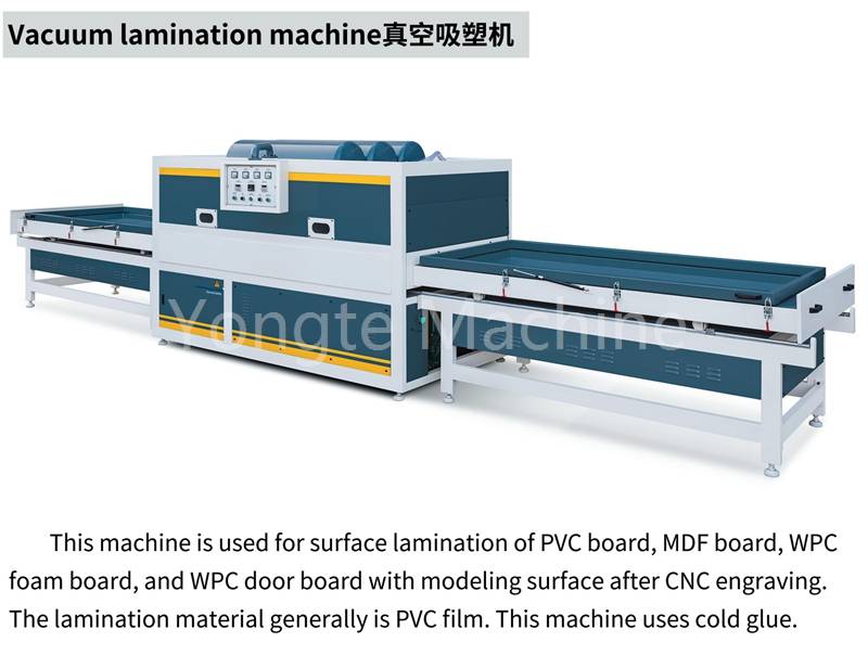 Machine de laminage à vide pour panneau de porte WPC