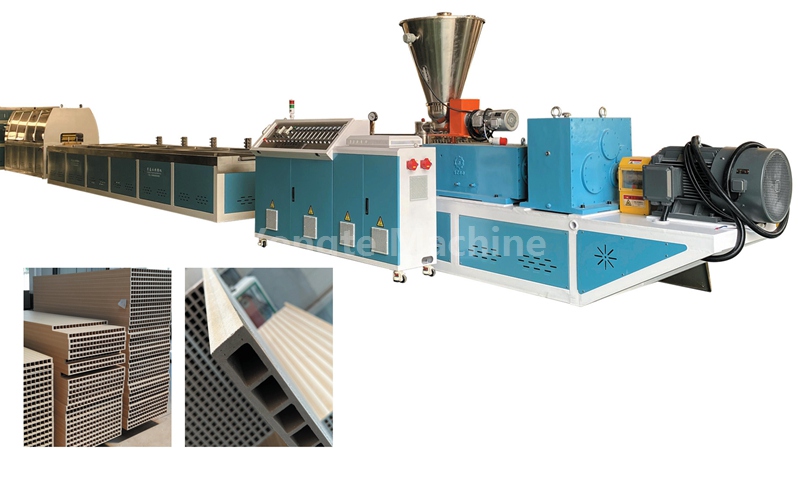 Ligne de machines de production de portes WPC en bois et plastique